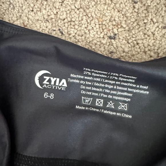 Zyia Active Leggings High Waisted‎ Athletic Workout Black Size 6-8 - Picture 2 of 5